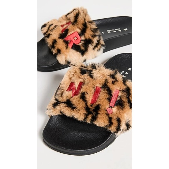 Marni Leopard print faux fur slide size EU 45 / US 12 Men's - Picture 3 of 6